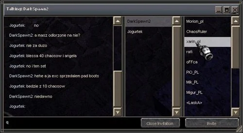 At the very top of the window there is the nickname of the character we are currently talking to - Friends List | Tips and description of gameplay mechanics in MU Online - MU Online - Game Guide